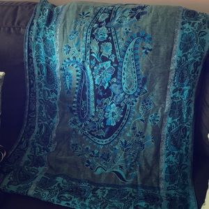 Teal Indian scarf